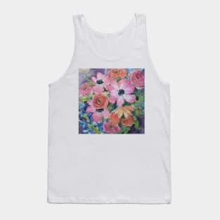 Poppies and Anemones Watercolor Painting Tank Top